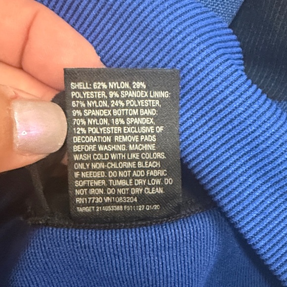 All in Motion Royal Blue and Black Sports Bra. Sz M - Picture 3 of 4